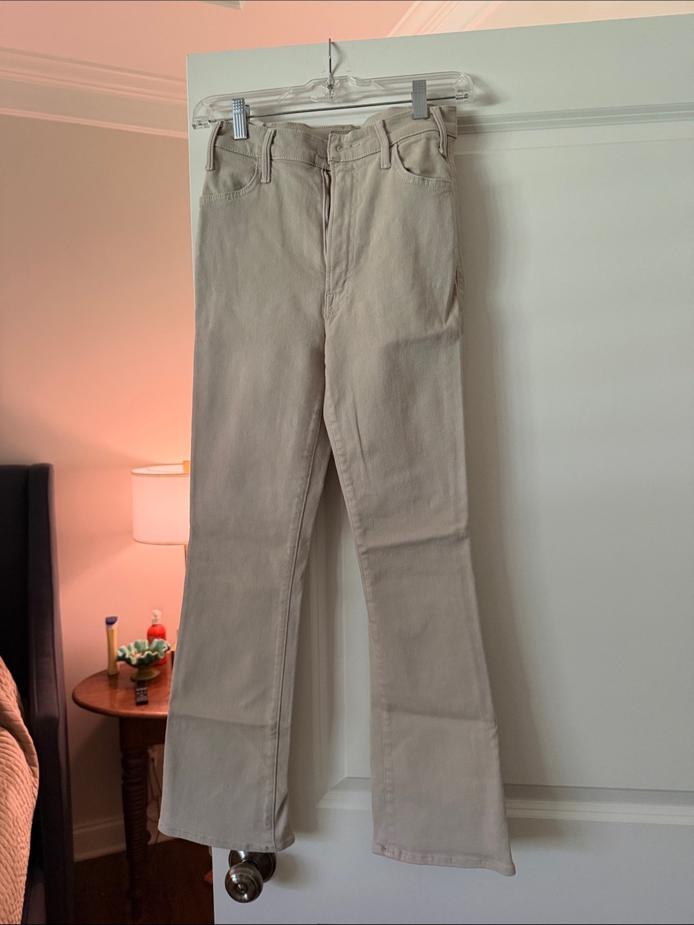 MOTHER Women's Bootcut Jeans in Light Beige